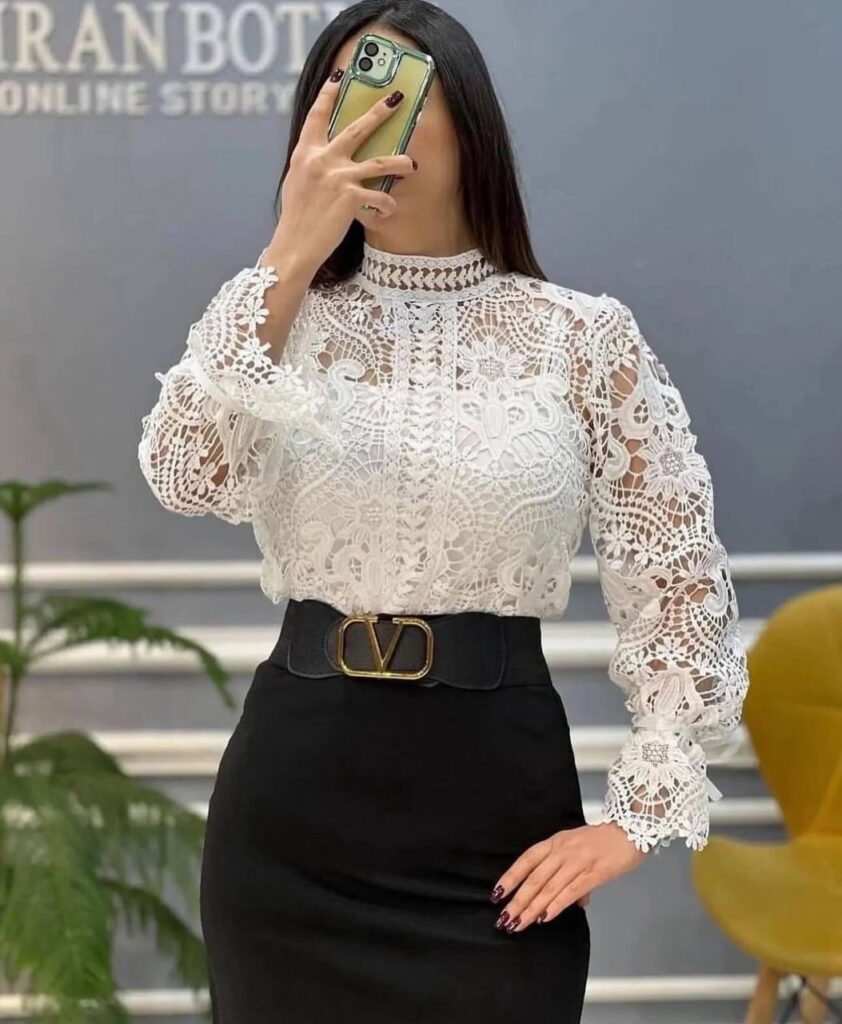 شومیز گیپور مجلسی کد D80
